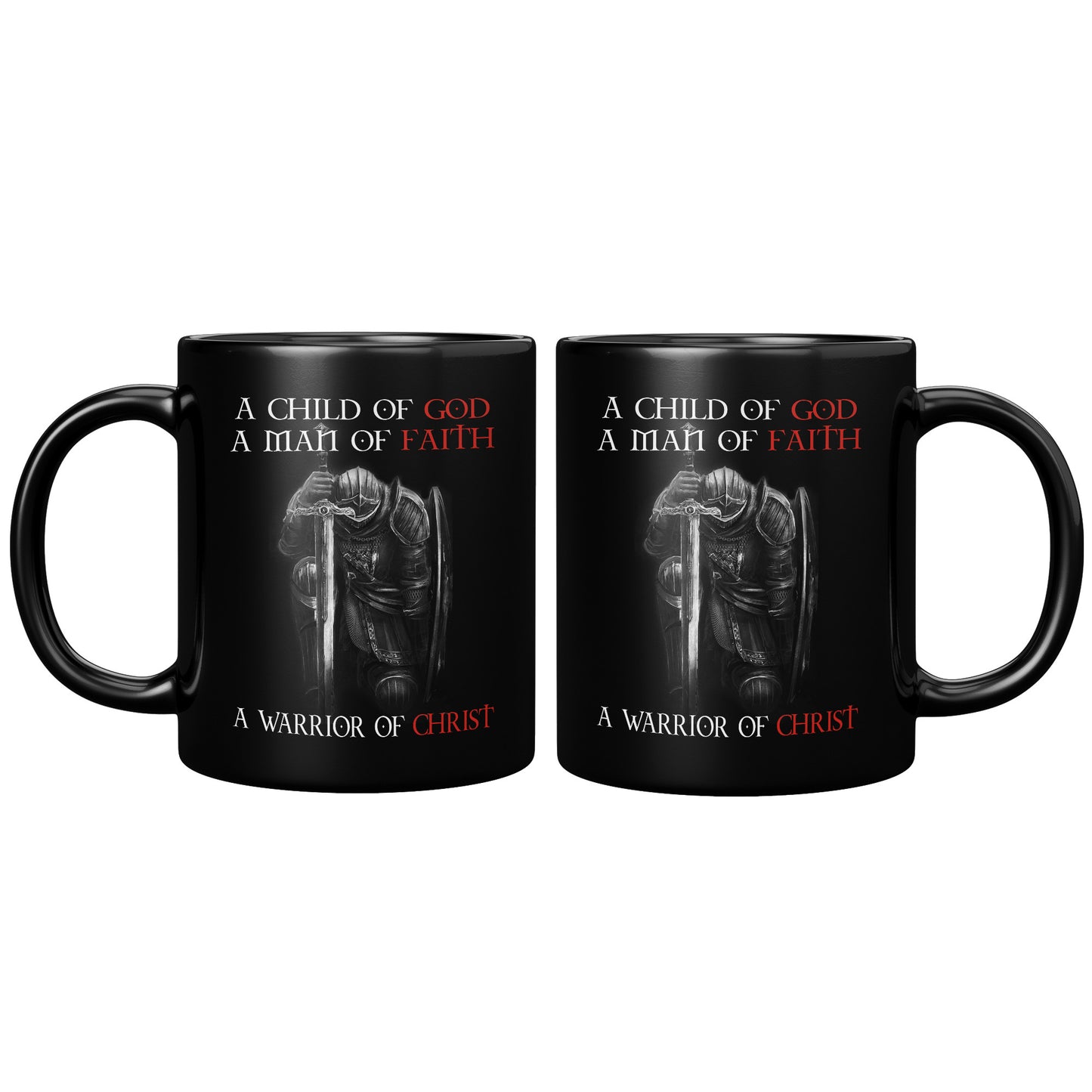Christian Knight Templar Coffee Mug Warrior Of Christ Child of God, Crusader 11oz Black Coffee Mug(TL-133570214268)