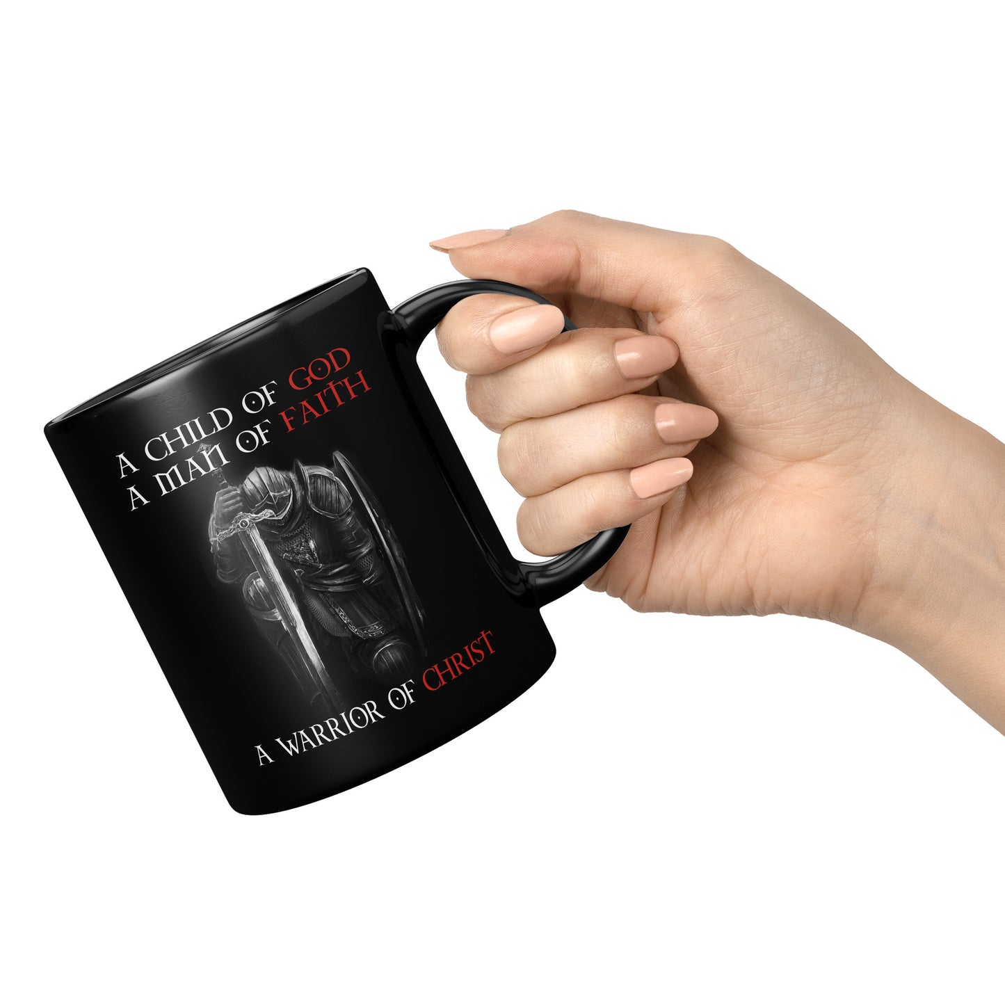 Christian Knight Templar Coffee Mug Warrior Of Christ Child of God, Crusader 11oz Black Coffee Mug(TL-133570214268)