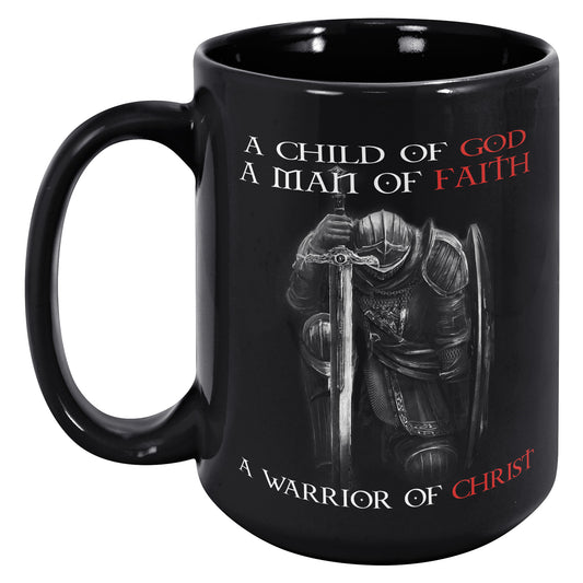 Christian Knight Templar Coffee Mug Warrior Of Christ Child of God, Crusader 15oz Black Coffee Mug(TL-133570214268)