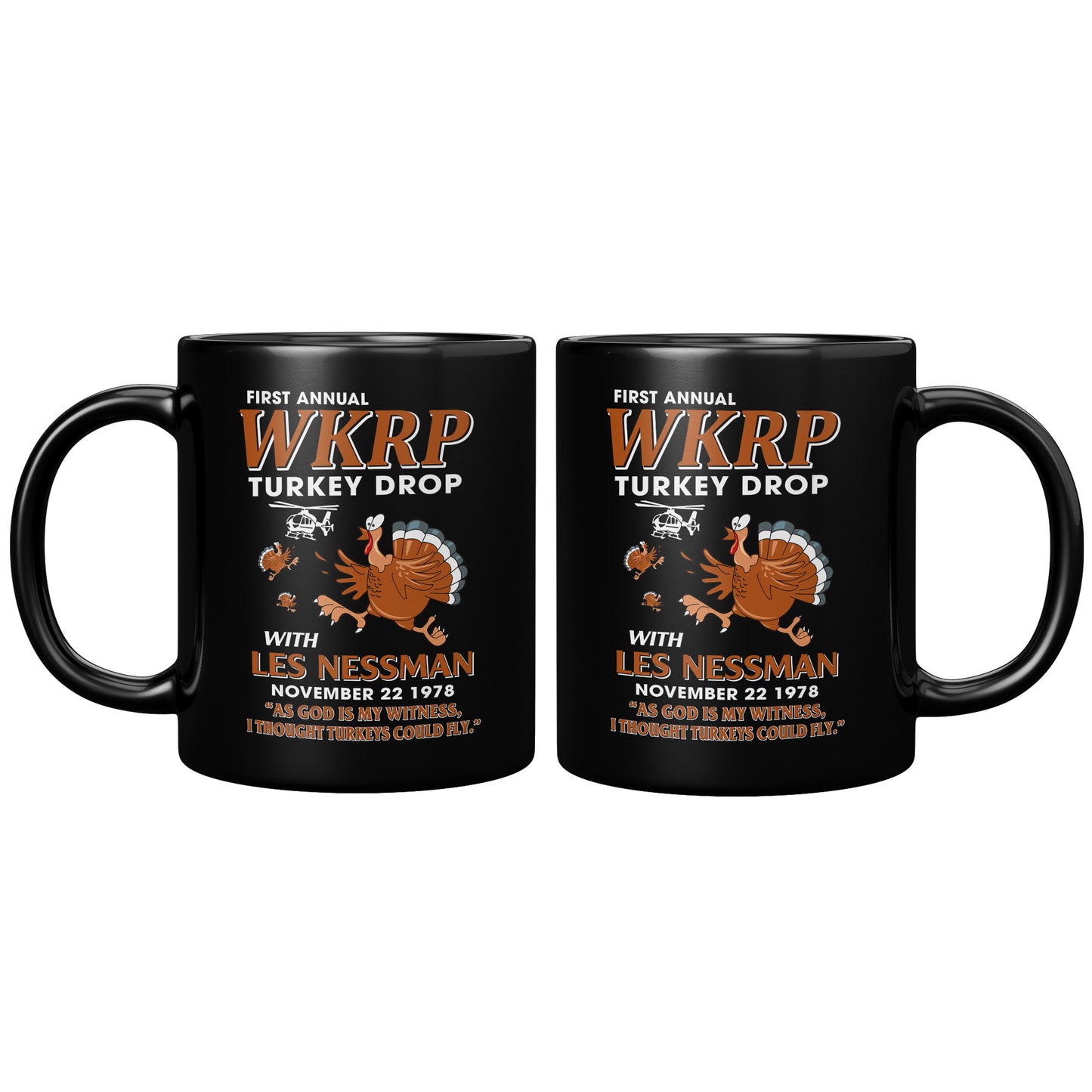 WKRP Turkey Drop with Les Nessman Funny Coffee Cup - Thanksgiving Day Gift Ideas (TL-132836260903)