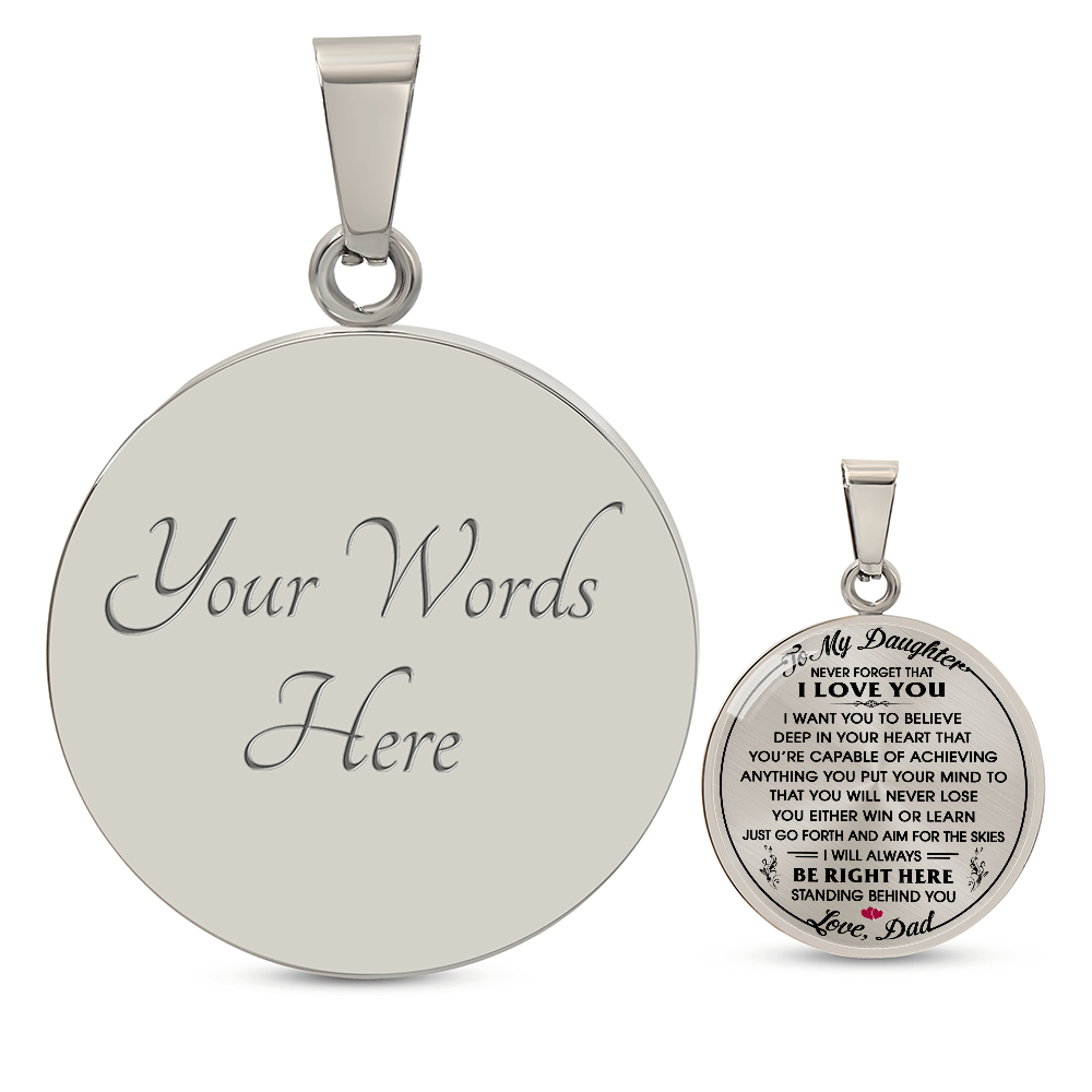 To My Daughter Gift from Dad Daddy - Unique Novelty Luxury Necklace For Birthday (132532563405)