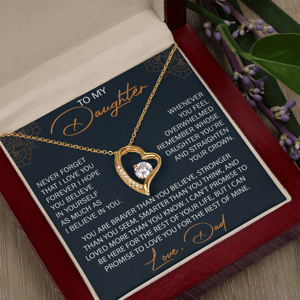 To My Daughter from Dad, Forever Love Necklace Necklace, Never Forget that I Love You