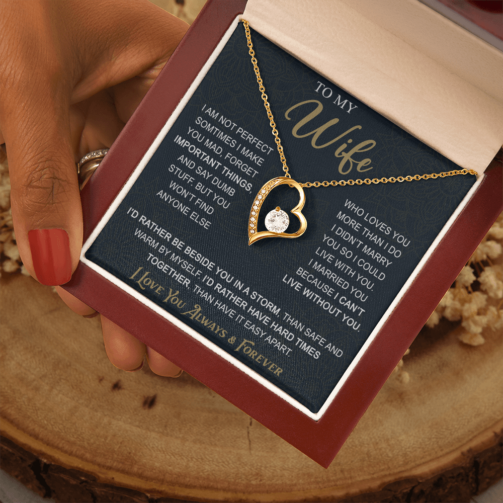 To My Wife Gift from Husband - Forever Love Necklace for Soulmate - Meaningful Gift for Birthday Valentine Wedding Anniversary.