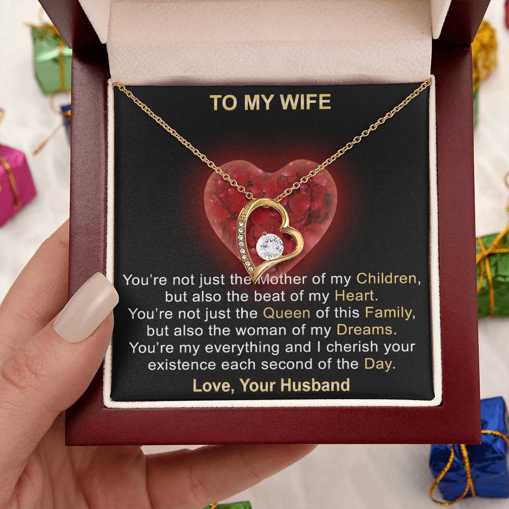 Surprise Your Wife Trending Gifts - Mother of My Children Forever Love Heart Necklace for Soulmate, Birthday, Christmas or any Special Occasion