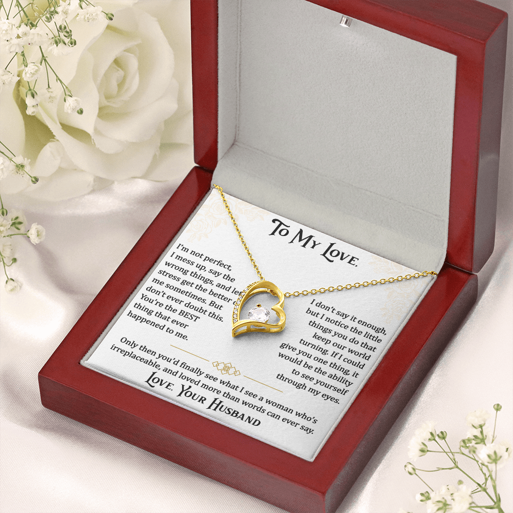 Gifts for Love, Forever Love Necklace for Wife From Husband, Anniversary Jewelry, Christmas Birthday for Her
