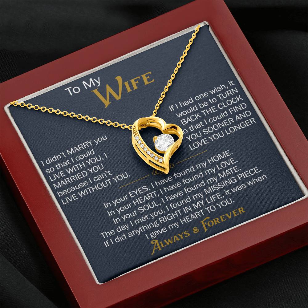 To My Wife Forever Love Necklace - Heartfelt Jewelry for Wife, Anniversary or Birthday Gift, Love Necklace