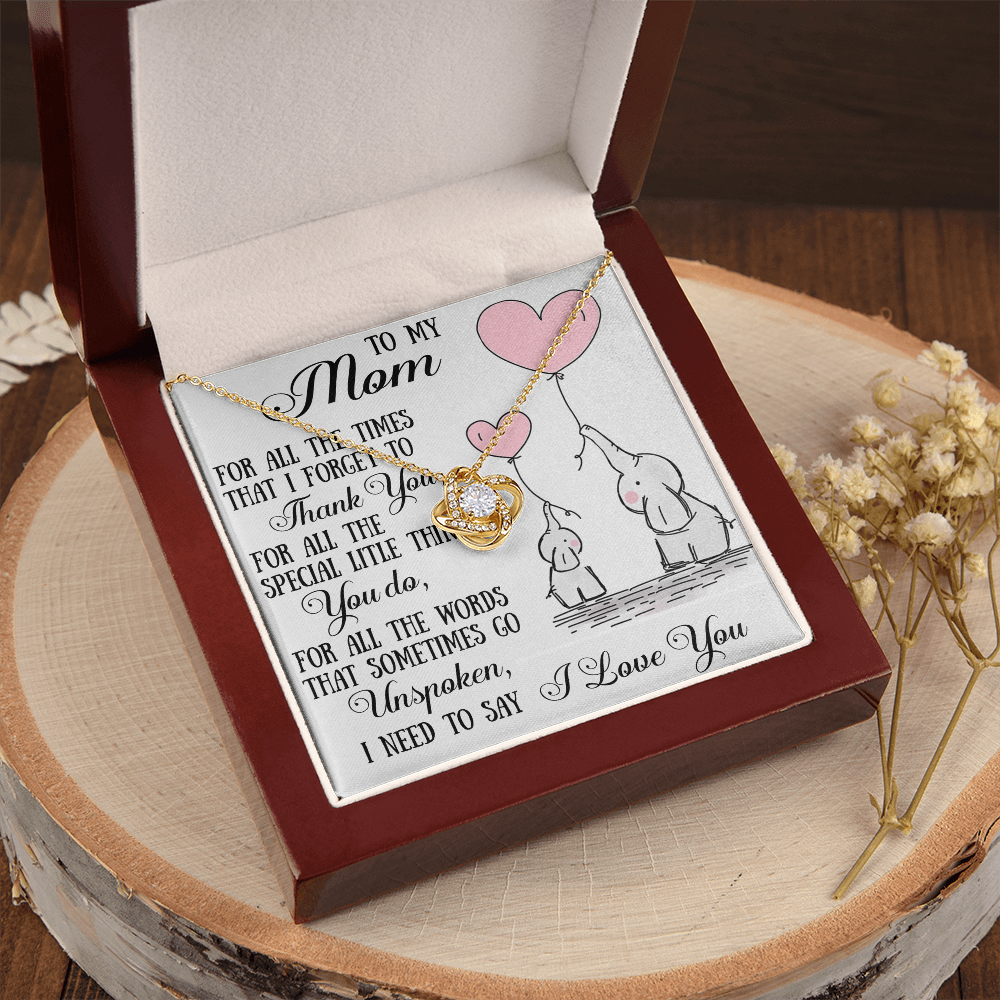 To My Mom Love Knot Necklace From Daughter Son, Mother Day Trendy Gift Mommy Mum (133689319148)