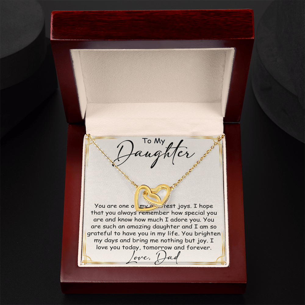 Interlocking Hearts Necklace – Meaningful Daughter Gift – Dad Papa Father Family Bond Jewelry