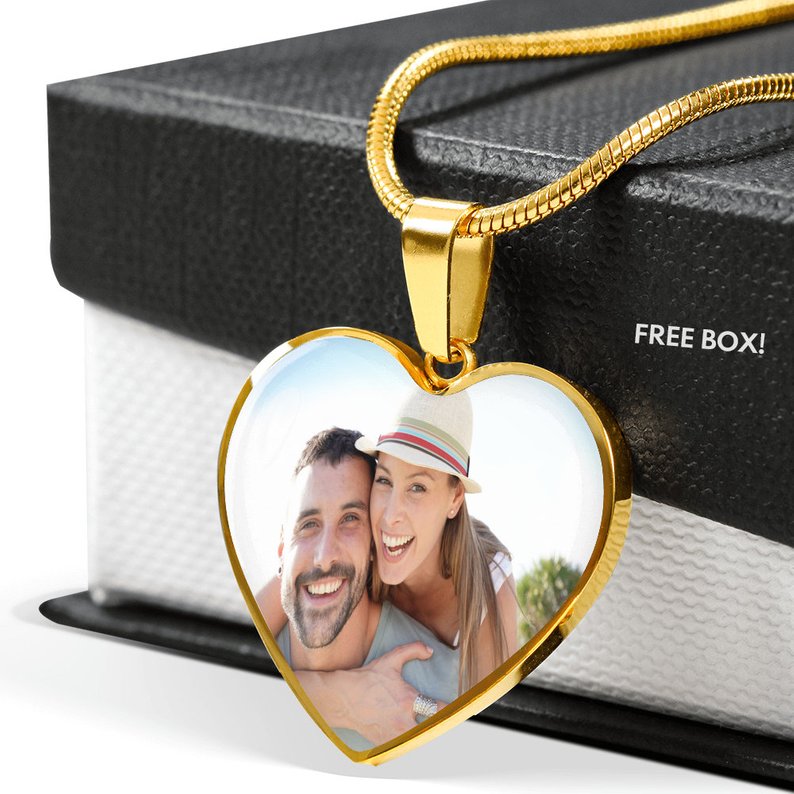 Personalized Your Custom Photo Heart Pendant Necklace Gift For Loved Memories