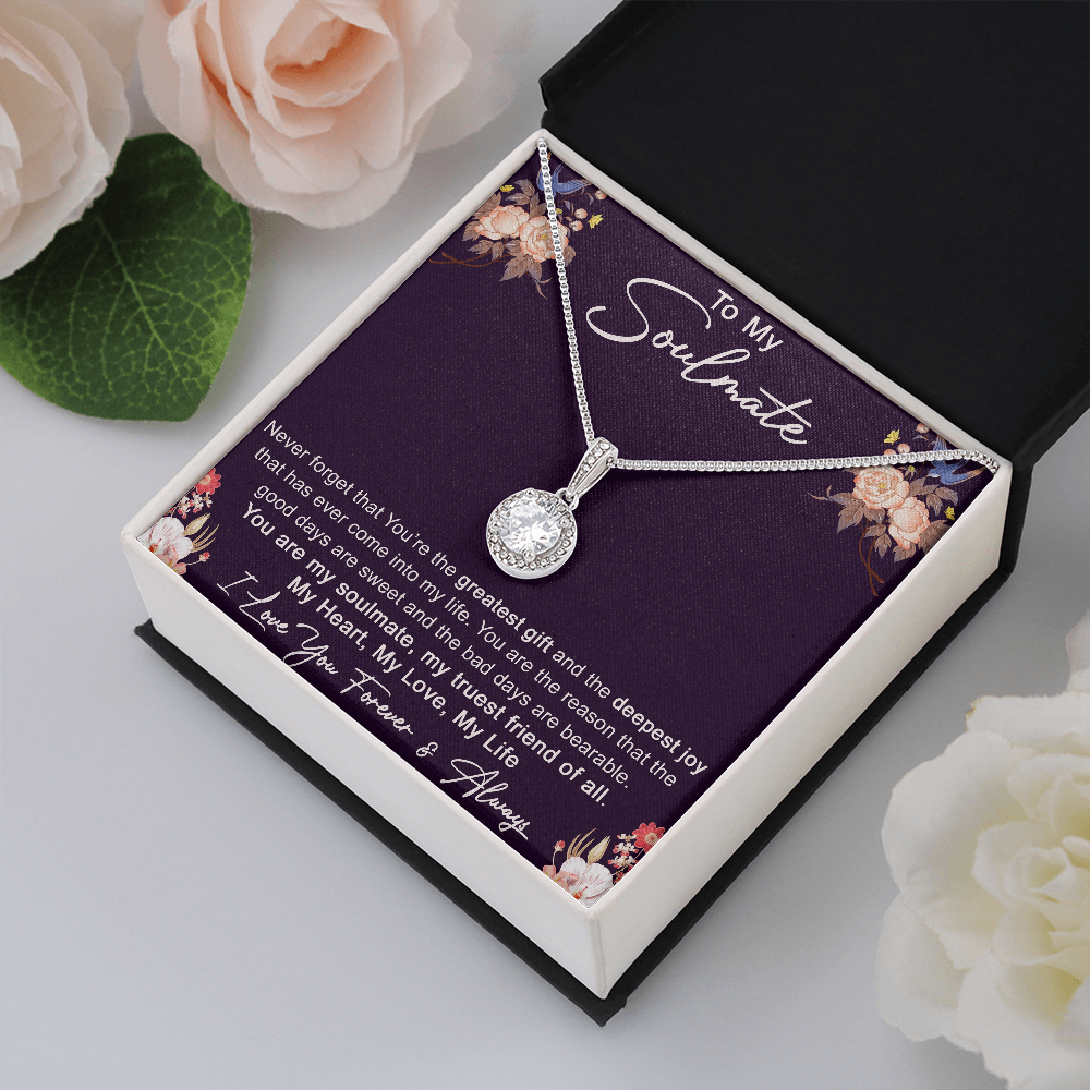 To My Soulmate Love Gift - Amazing Eternal Hope Necklace For Valentine, Upcoming Birthday or Special Occasion