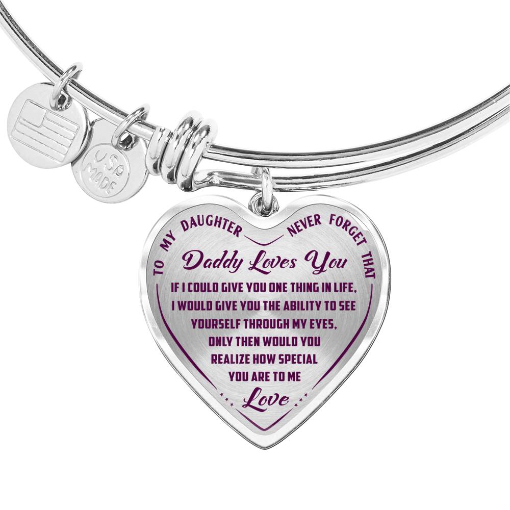 Great Dad to Daughter Gift Ideas -Never Forget That How Much I Love You Luxury Novelty Necklace and Bangle - Birthday Gift From Father