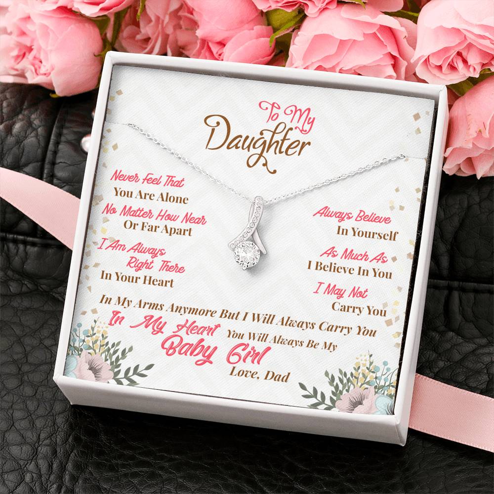 To My Daughter Gift Alluring Beauty Necklace with Inspirational Message Card