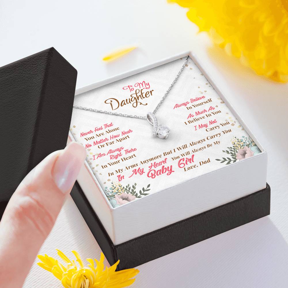 To My Daughter Gift Alluring Beauty Necklace with Inspirational Message Card