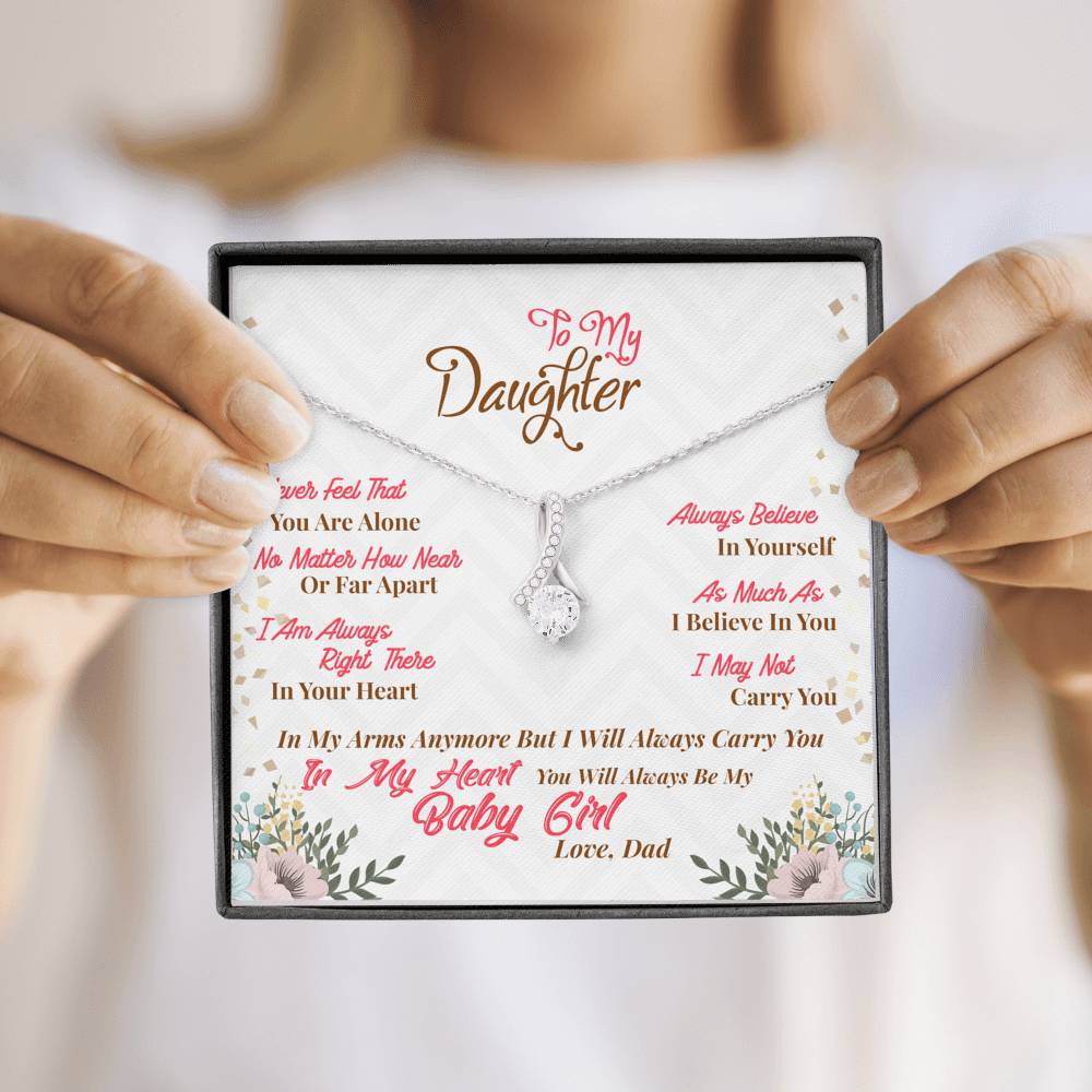 To My Daughter Gift Alluring Beauty Necklace with Inspirational Message Card