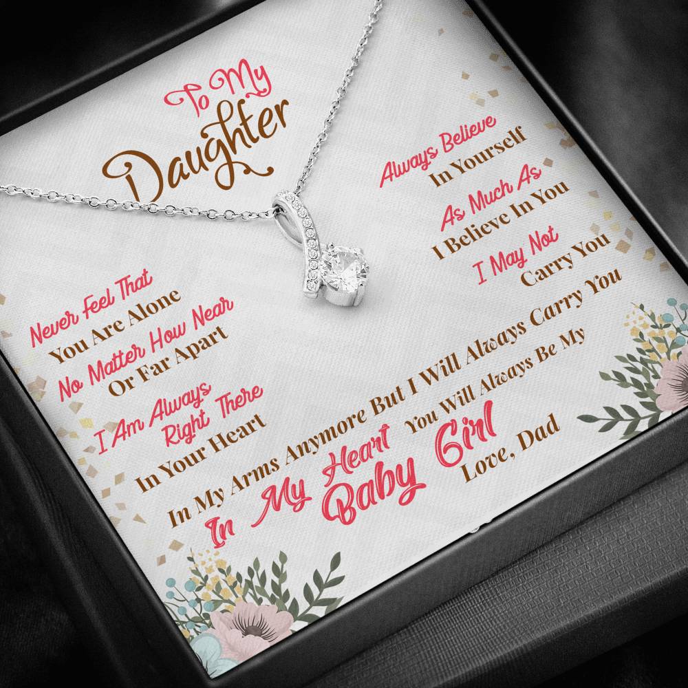 To My Daughter Gift Alluring Beauty Necklace with Inspirational Message Card