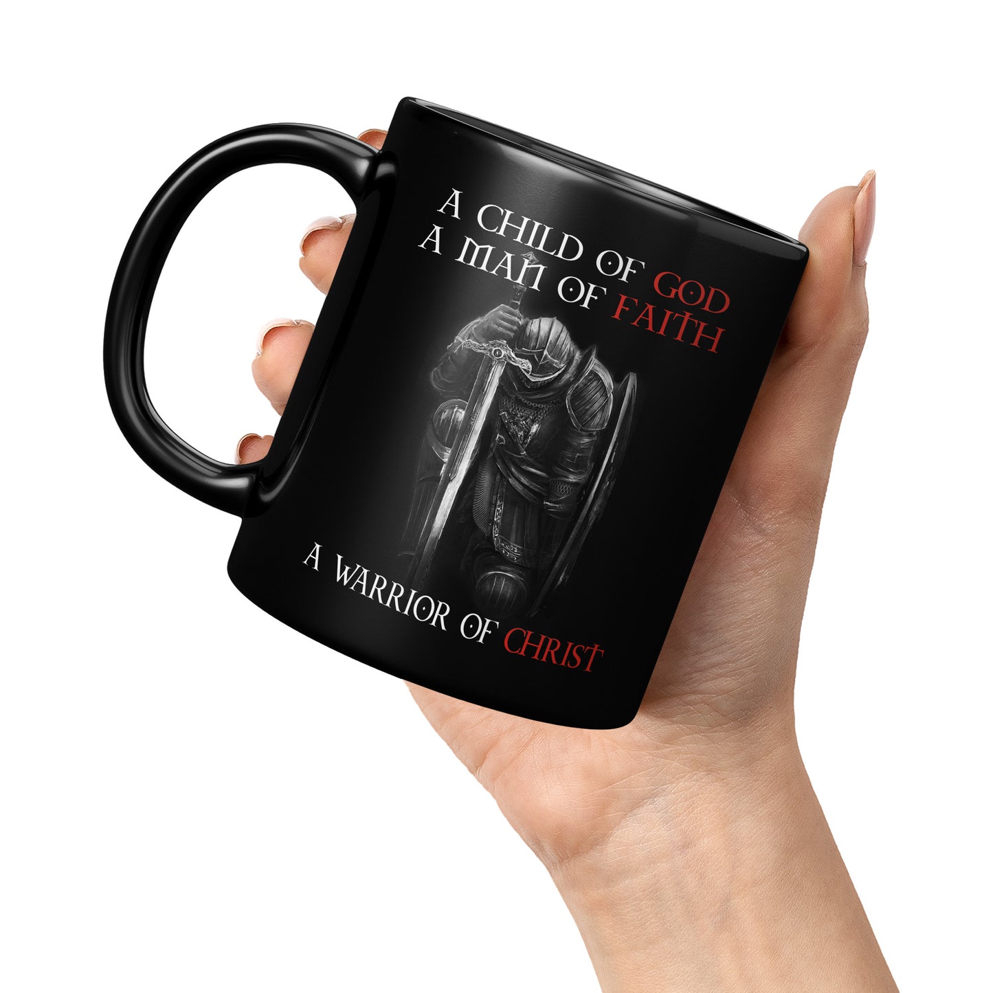 Christian Knight Templar Coffee Mug Warrior Of Christ Child of God, Crusader 11oz Black Coffee Mug(TL-133570214268)