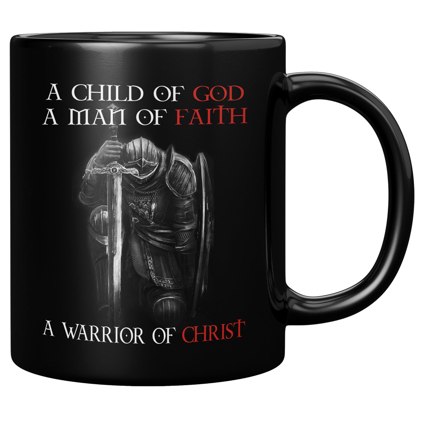 Christian Knight Templar Coffee Mug Warrior Of Christ Child of God, Crusader 11oz Black Coffee Mug(TL-133570214268)