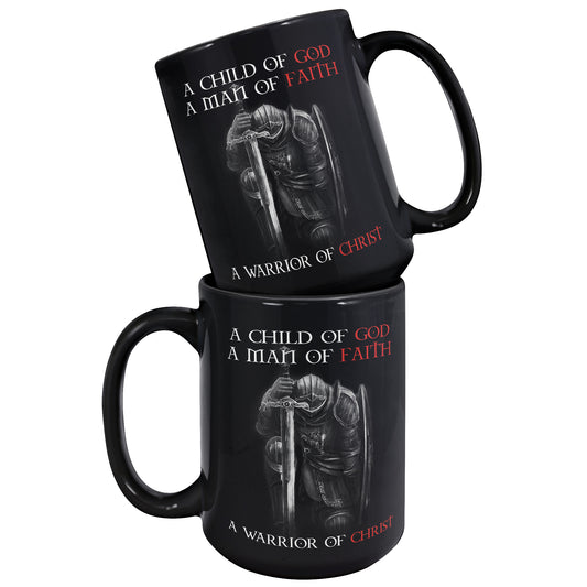 Christian Knight Templar Coffee Mug Warrior Of Christ Child of God, Crusader 15oz Black Coffee Mug(TL-133570214268)