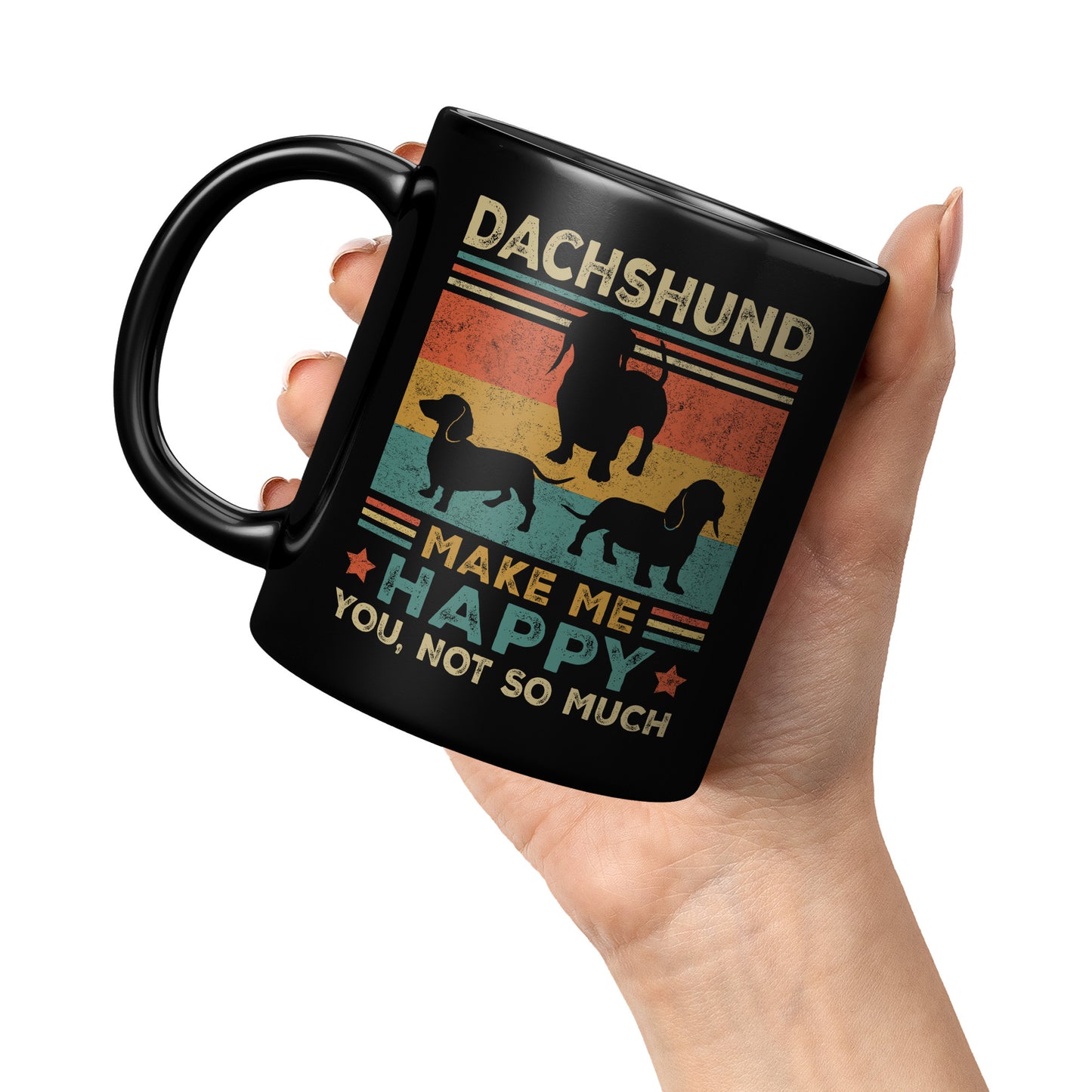 Dachshund Make Me Happy Coffee Mug Funny Vintage Gift For Animal Pet Dog Lovers (TL-133810877033)