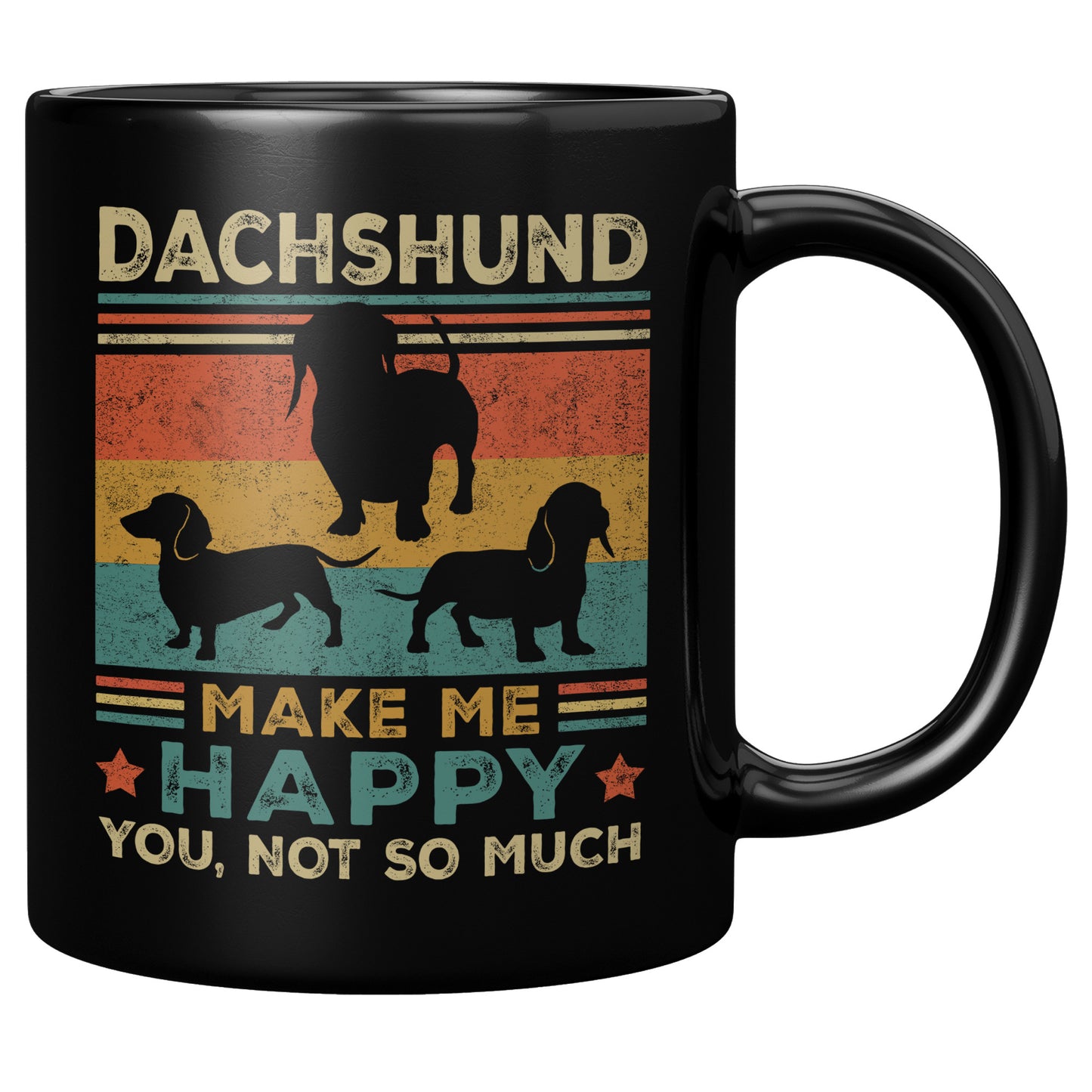 Dachshund Make Me Happy Coffee Mug Funny Vintage Gift For Animal Pet Dog Lovers (TL-133810877033)