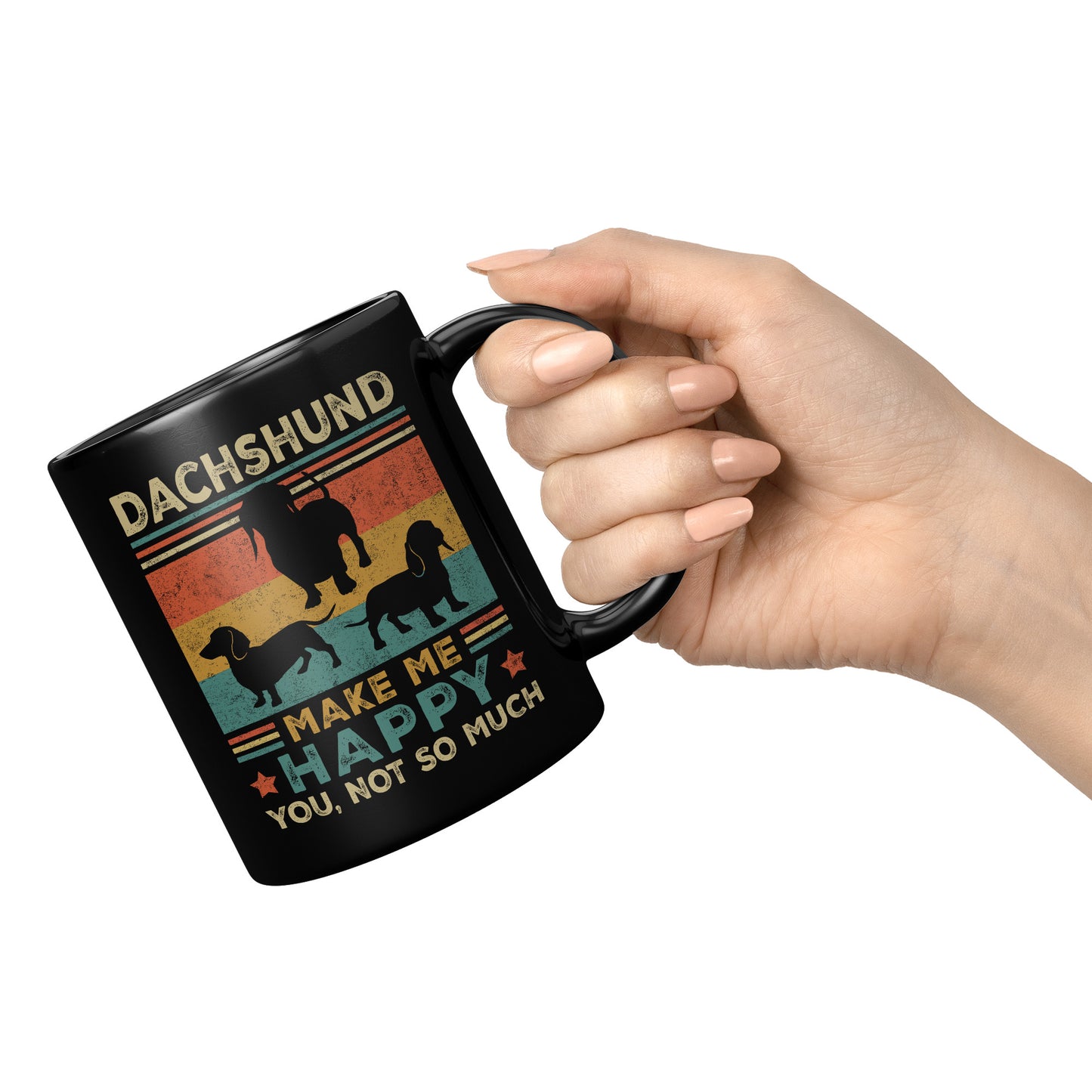 Dachshund Make Me Happy Coffee Mug Funny Vintage Gift For Animal Pet Dog Lovers (TL-133810877033)