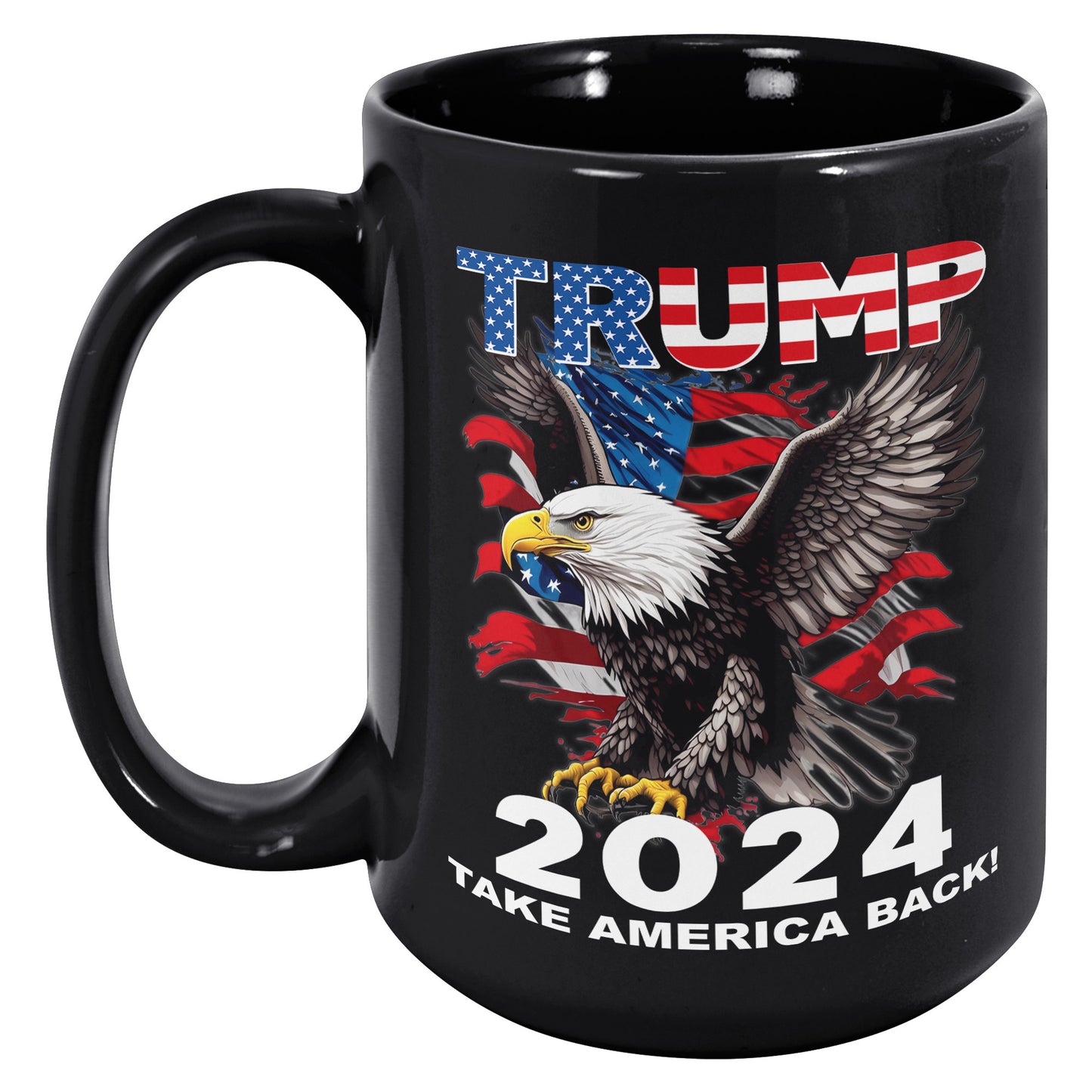 Retro Donald Trump 2024 Election Take America Back USA Flag Patriotic Coffee Mug (TL-135348192337)