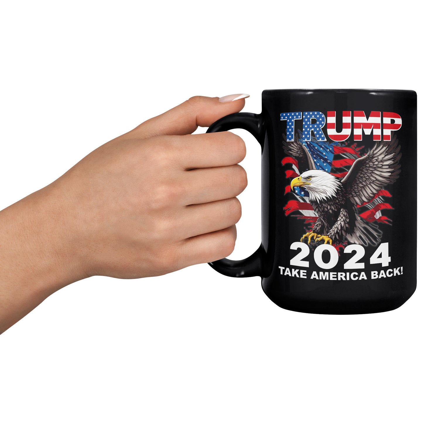 Retro Donald Trump 2024 Election Take America Back USA Flag Patriotic Coffee Mug (TL-135348192337)