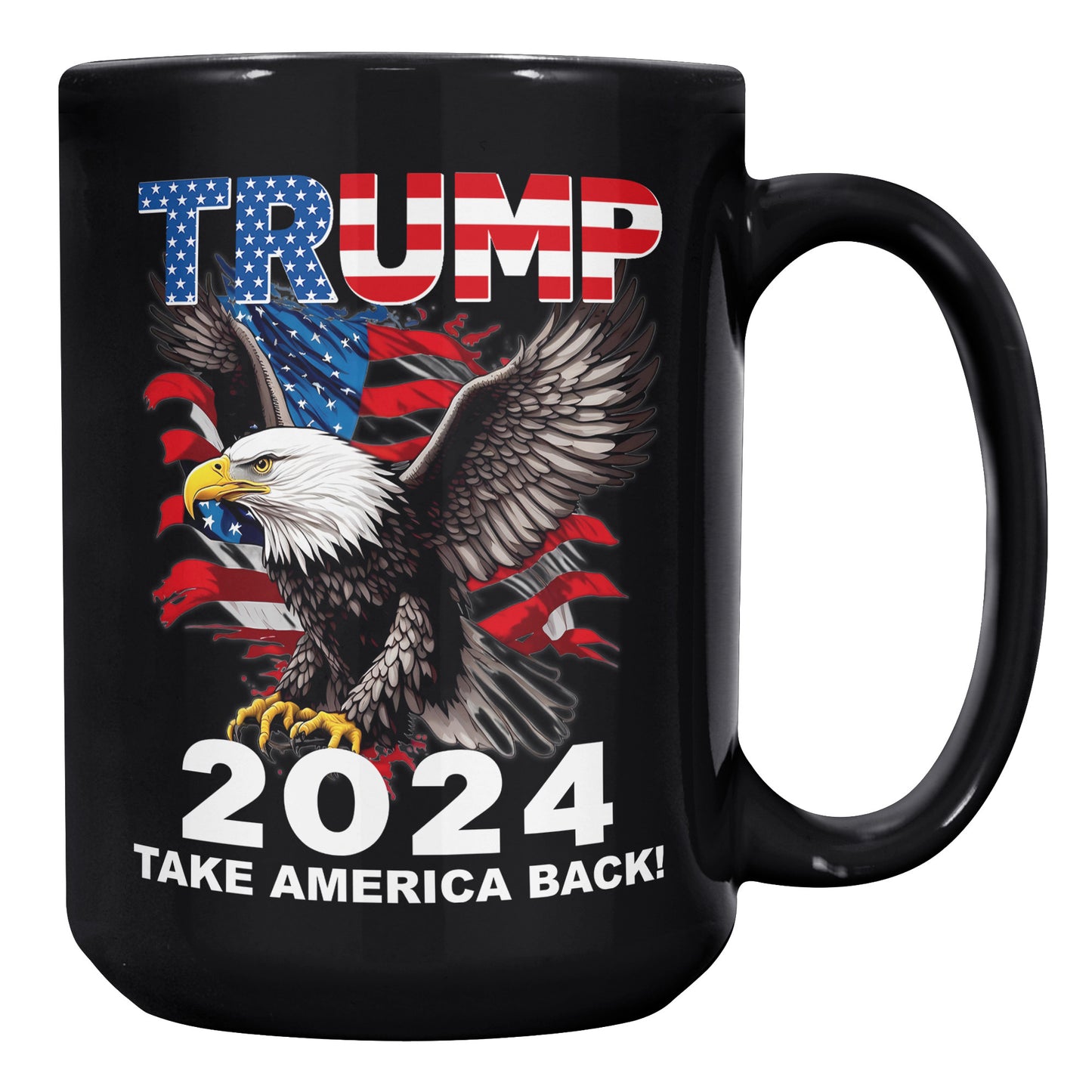 Retro Donald Trump 2024 Election Take America Back USA Flag Patriotic Coffee Mug (TL-135348192337)