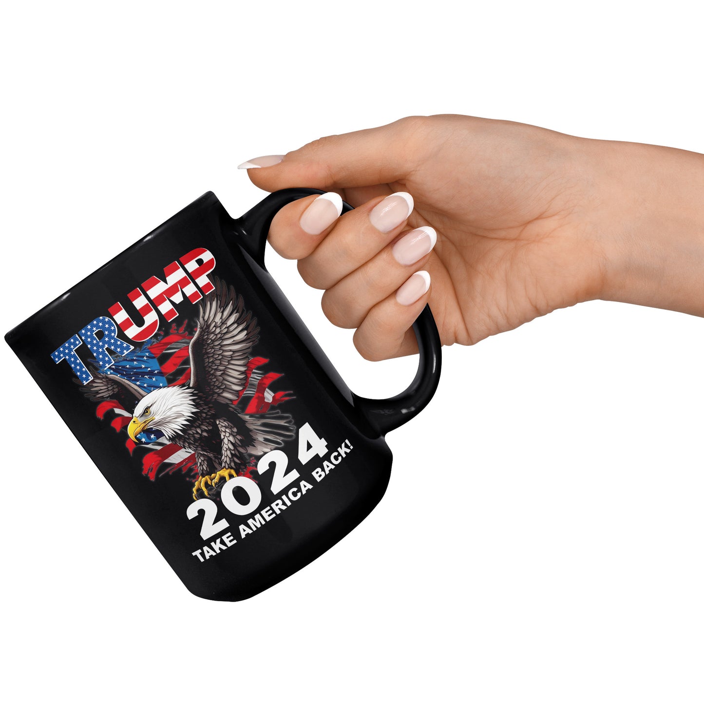 Retro Donald Trump 2024 Election Take America Back USA Flag Patriotic Coffee Mug (TL-135348192337)
