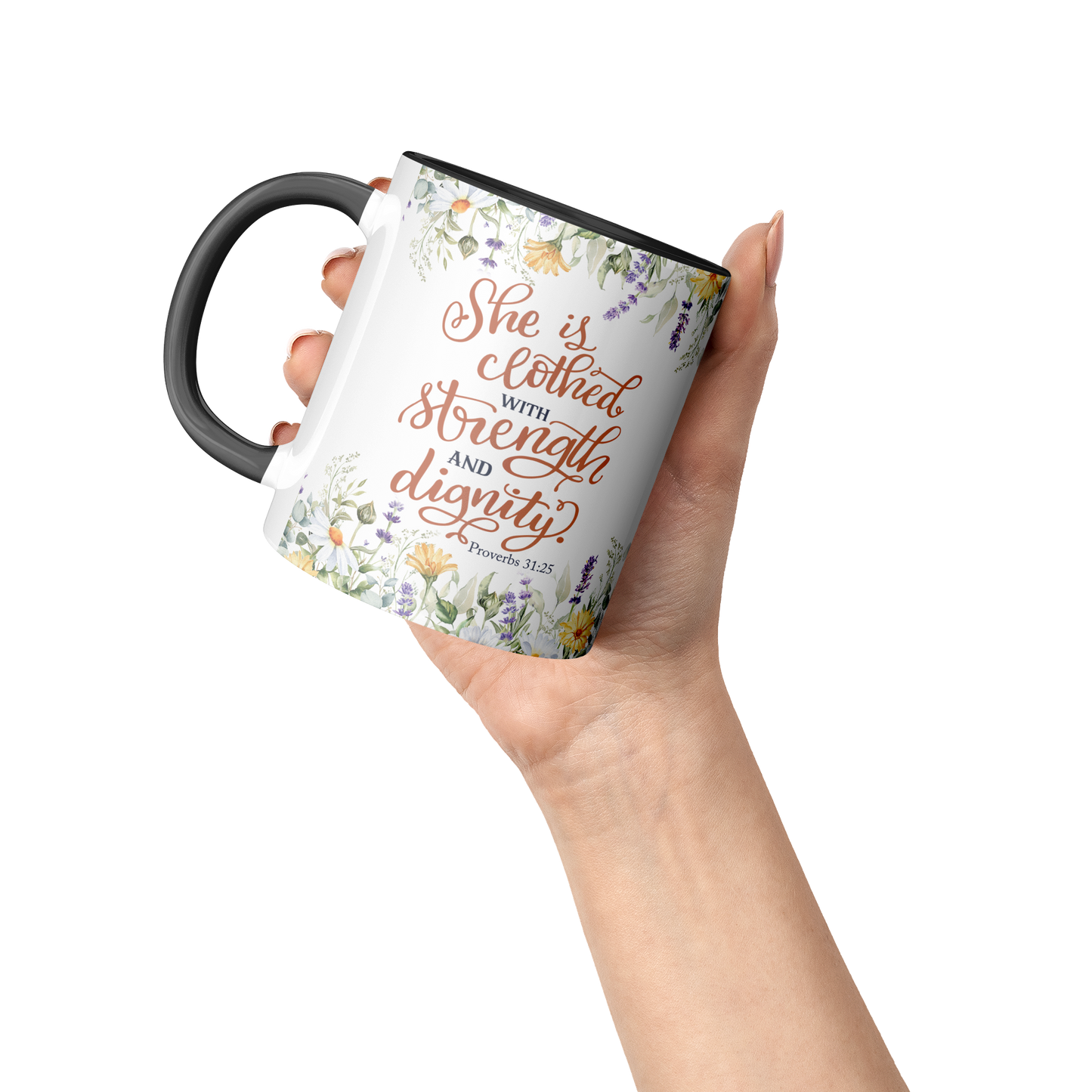 She_is_Clothed_in_Strength_and_Dignity_-_Accent_Mug_Raised_Hand_LH_Mockup.png