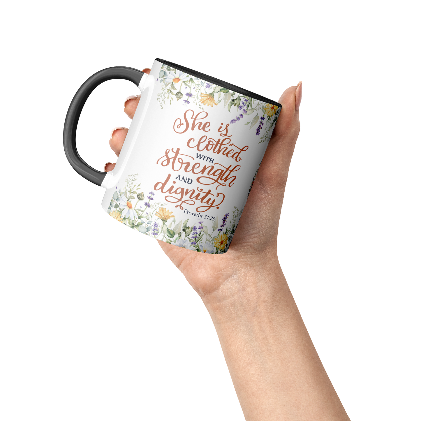 She_is_Clothed_in_Strength_and_Dignity_-_Accent_Mug_Raised_Hand_LH_Mockup.png