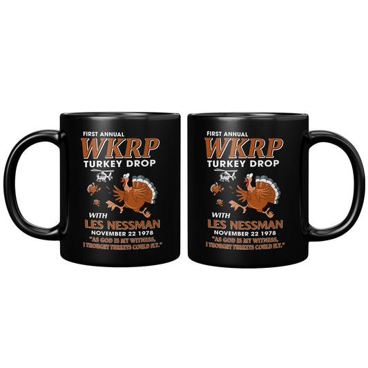 WKRP Turkey Drop with Les Nessman Funny Coffee Cup - Thanksgiving Day Gift Ideas (TL-132836260903)