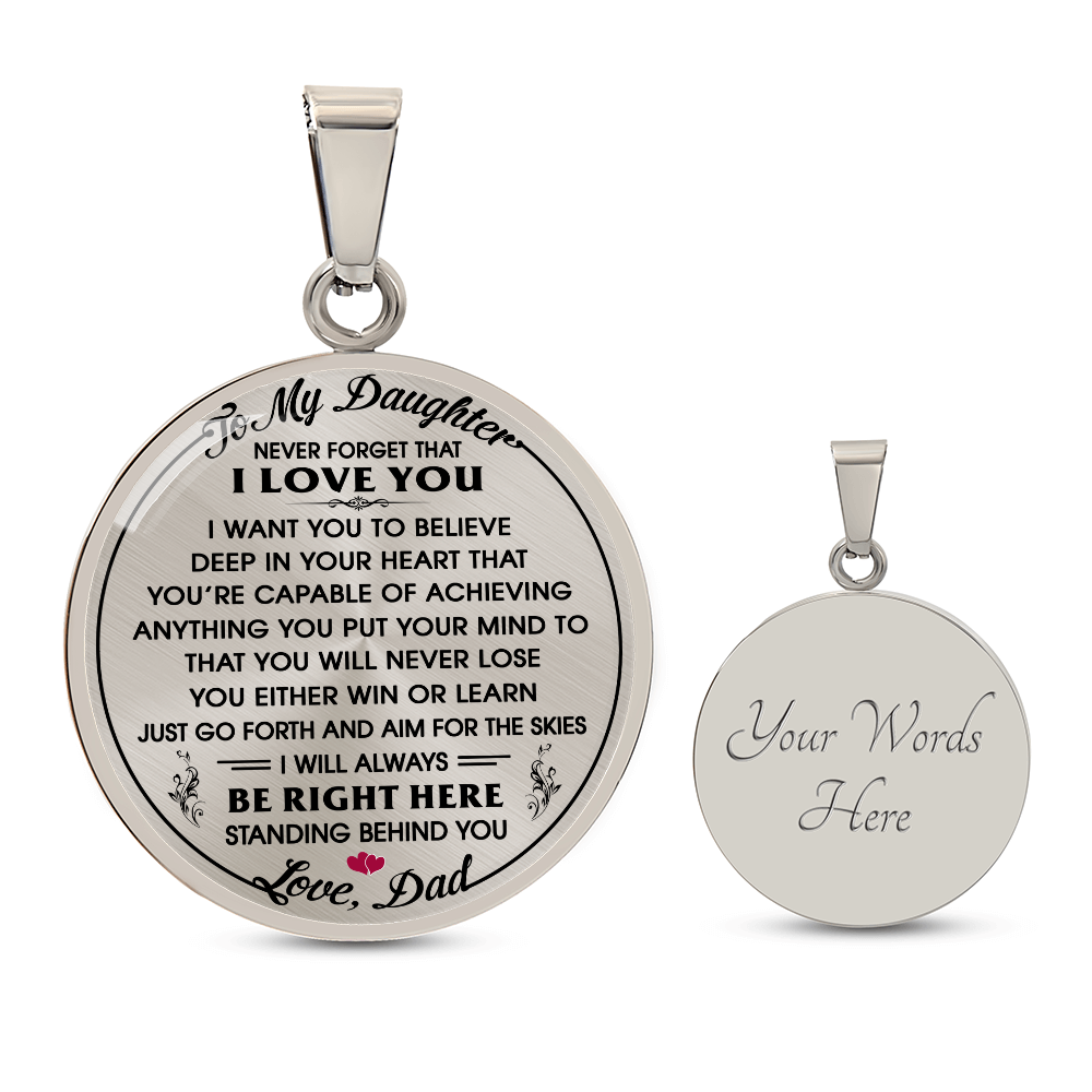 To My Daughter Gift from Dad Daddy - Unique Novelty Luxury Necklace For Birthday (132532563405)