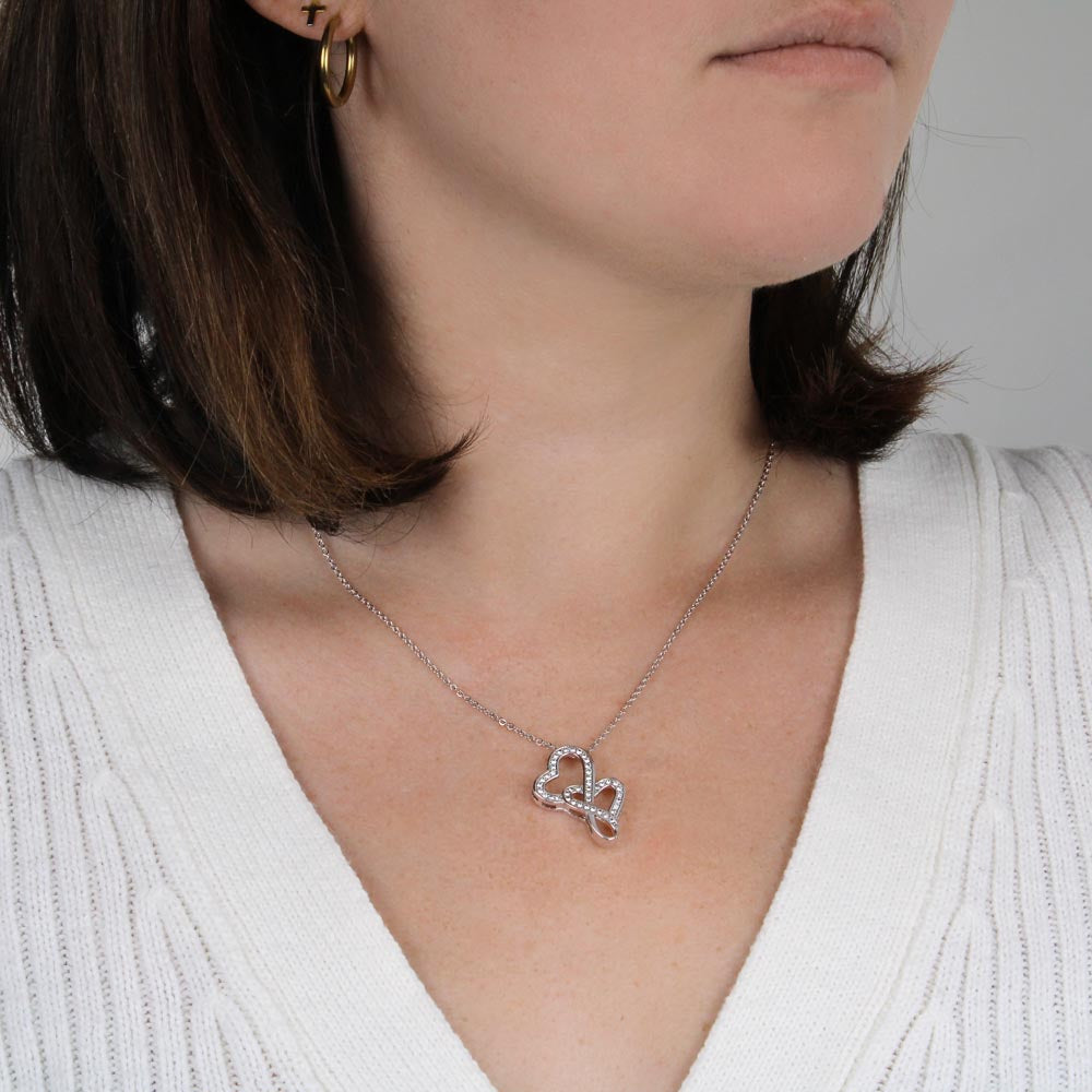 To My Wife Heart-to-Heart Pendant Necklace from Husband, Christmas Gifts For Women, Anniversary Gift For Wife, Soulmate