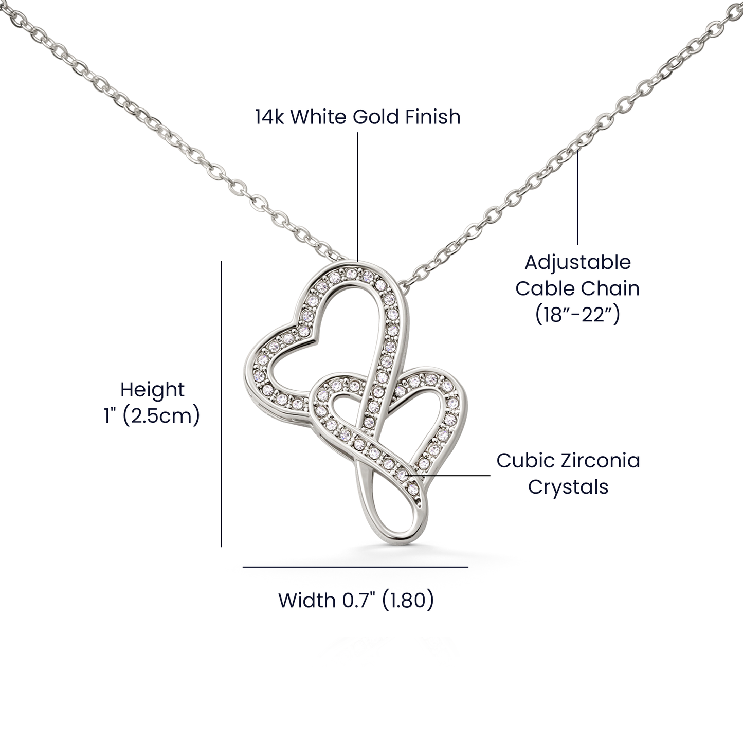 To My Wife Heart-to-Heart Pendant Necklace from Husband, Christmas Gifts For Women, Anniversary Gift For Wife, Soulmate