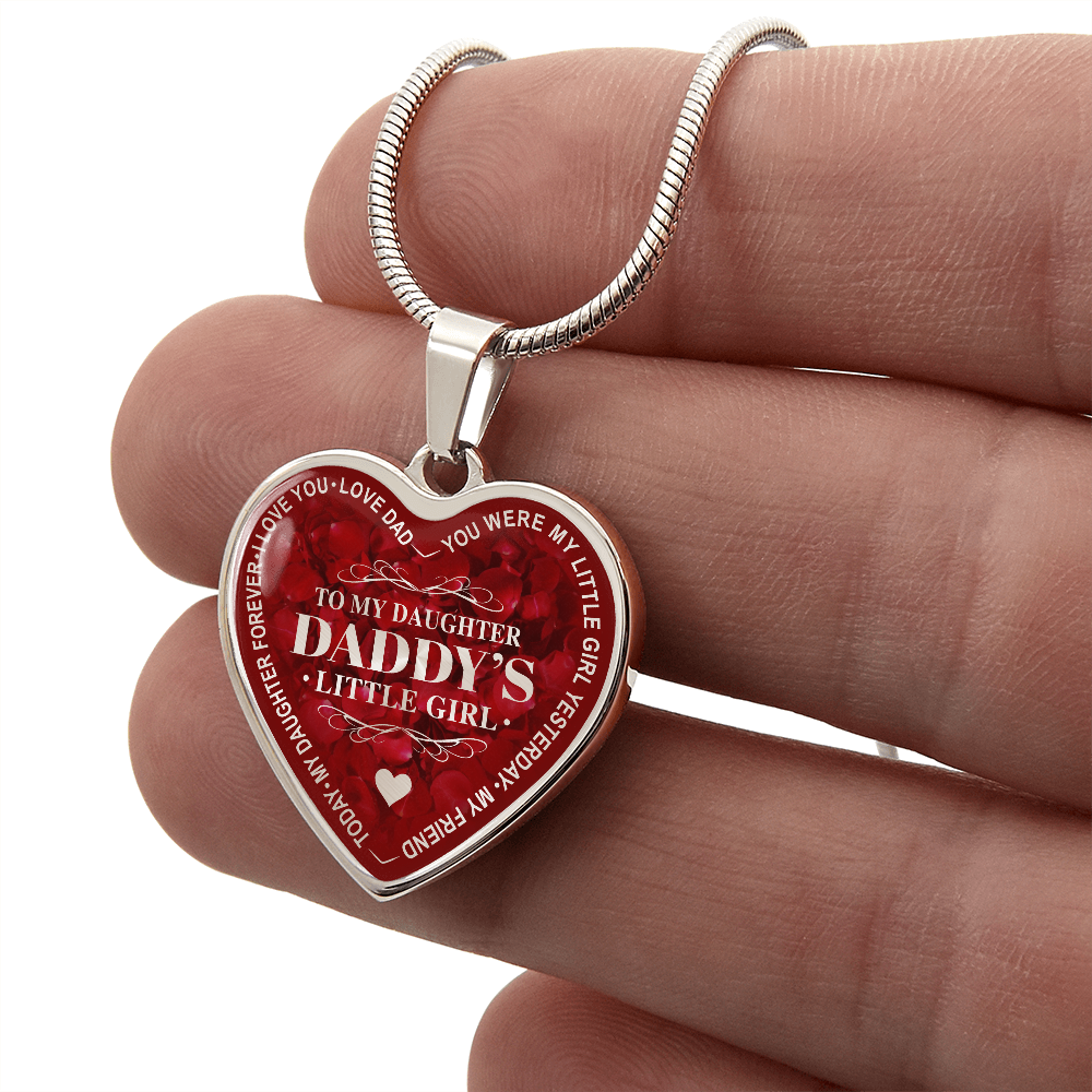 To My Daughter Luxury Heart Necklace, Dad and Daughter Gift For Birthday Wedding (132950172012)