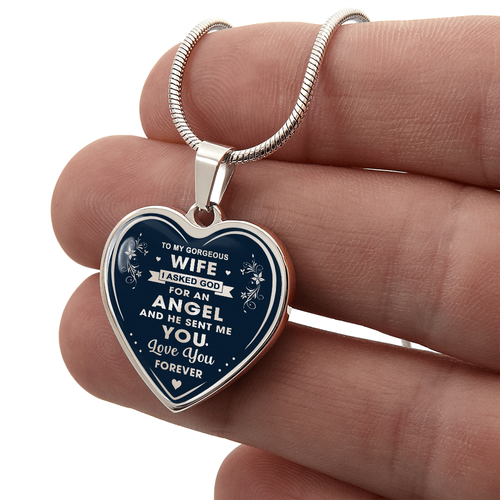 To My Wife Heart Necklace Gift from Husband, Birthday Gift for Soulmate, Husband and Wife Present