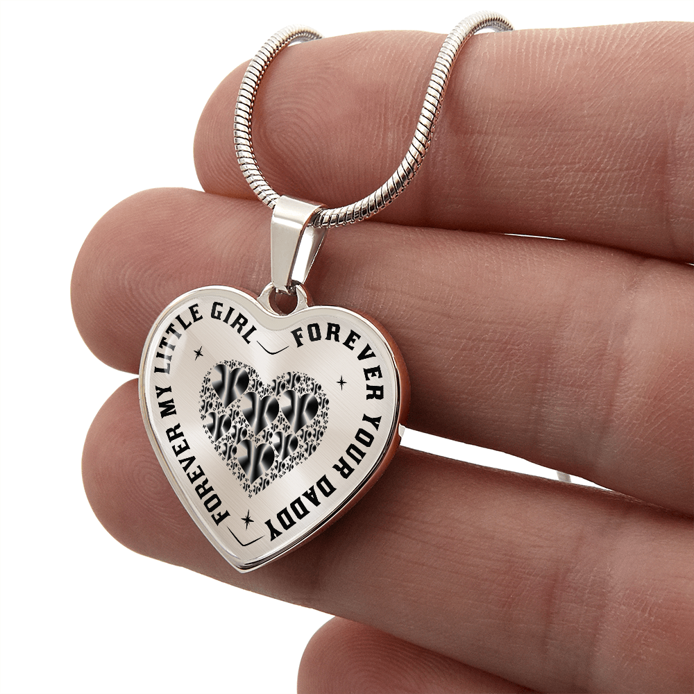 Dad to Daughter Gift, Forever My Little Girl Inspirational Heart Trendy Necklace (132650065815)