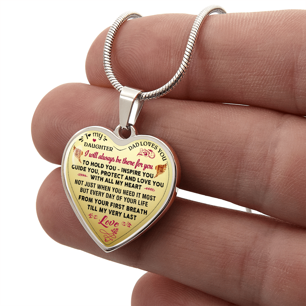 Proud Father to Daughter Gifts from Daddy Papa - Unique Novelty Luxury Necklace (132869730796)