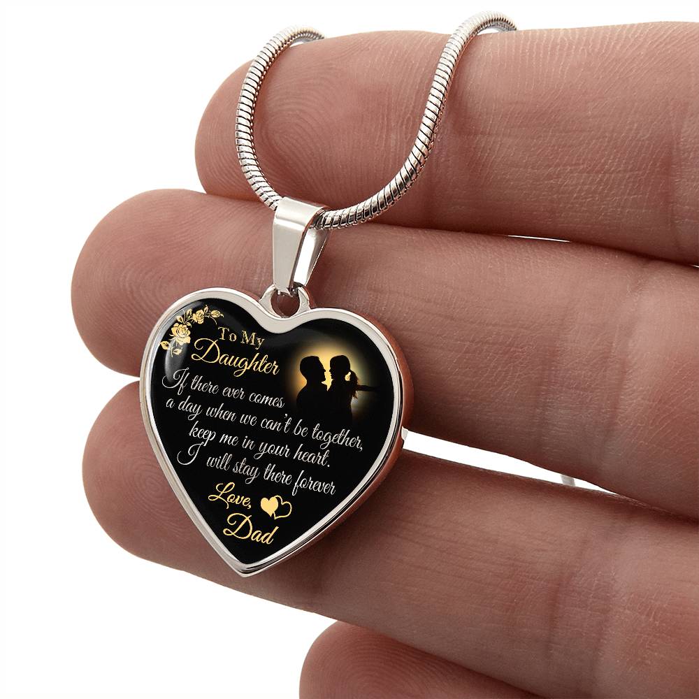 Dad To Daughter Forever Love Heart Necklace - Unique Gift for Little Girl - Meaningful Present for Birthday, Back to School, Christmas