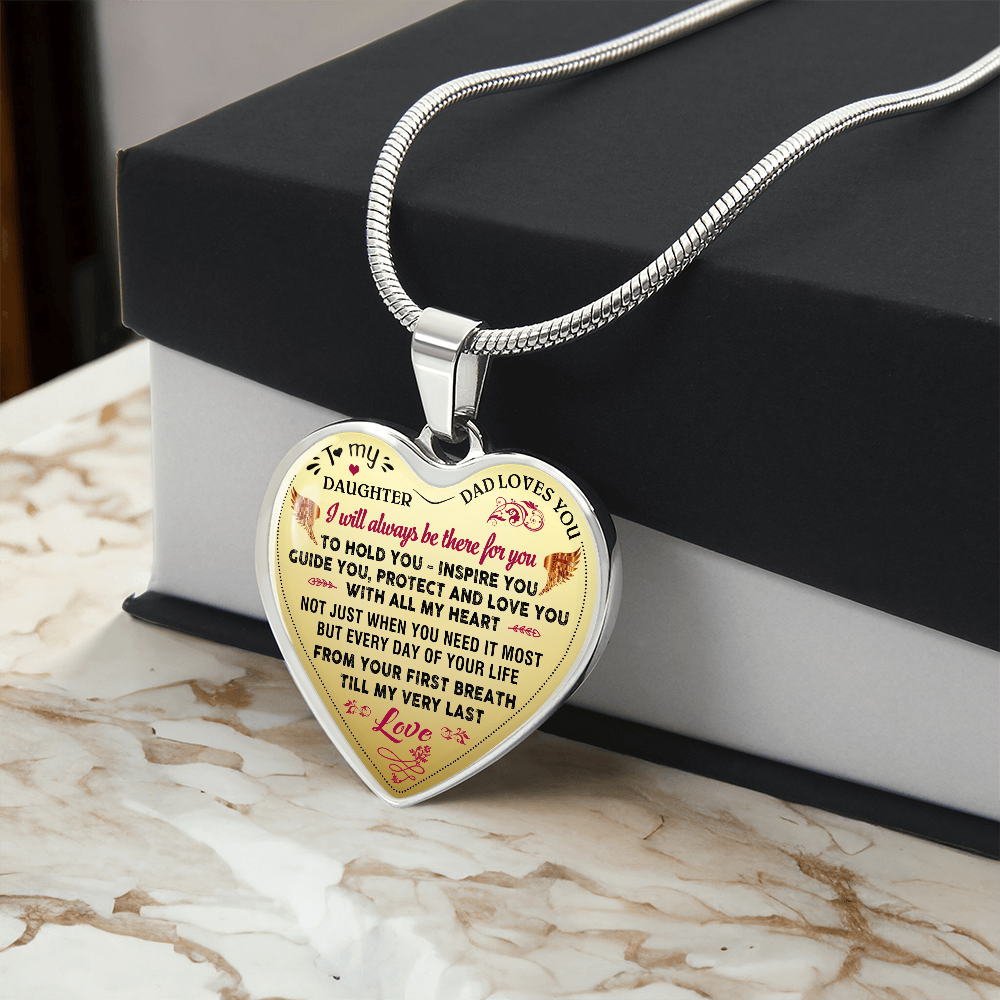 Proud Father to Daughter Gifts from Daddy Papa - Unique Novelty Luxury Necklace (132869730796)