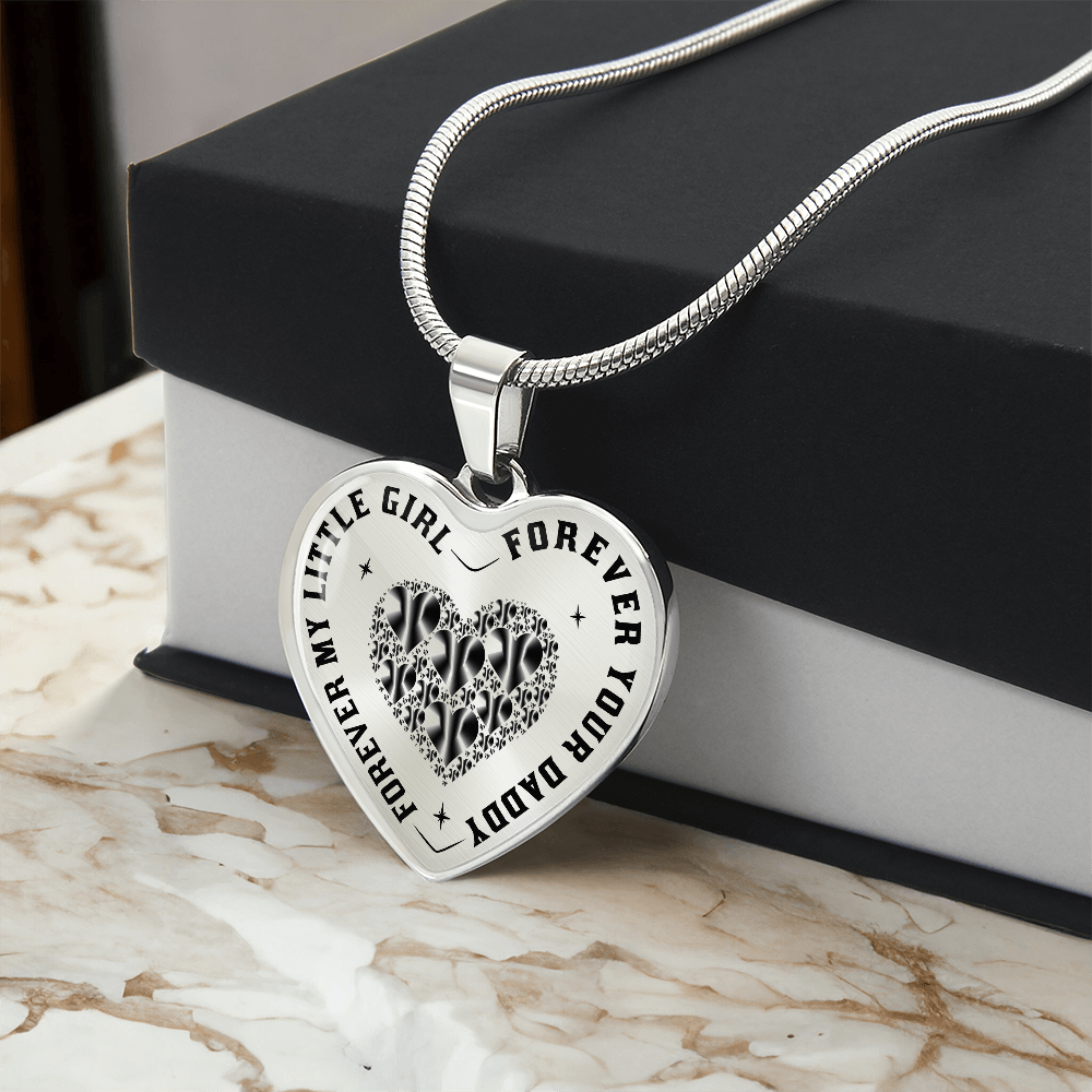 Dad to Daughter Gift, Forever My Little Girl Inspirational Heart Trendy Necklace (132650065815)