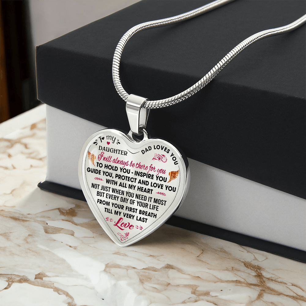 Proud Father to Daughter Gifts from Daddy Papa - Unique Novelty Luxury Necklace (132869730796)