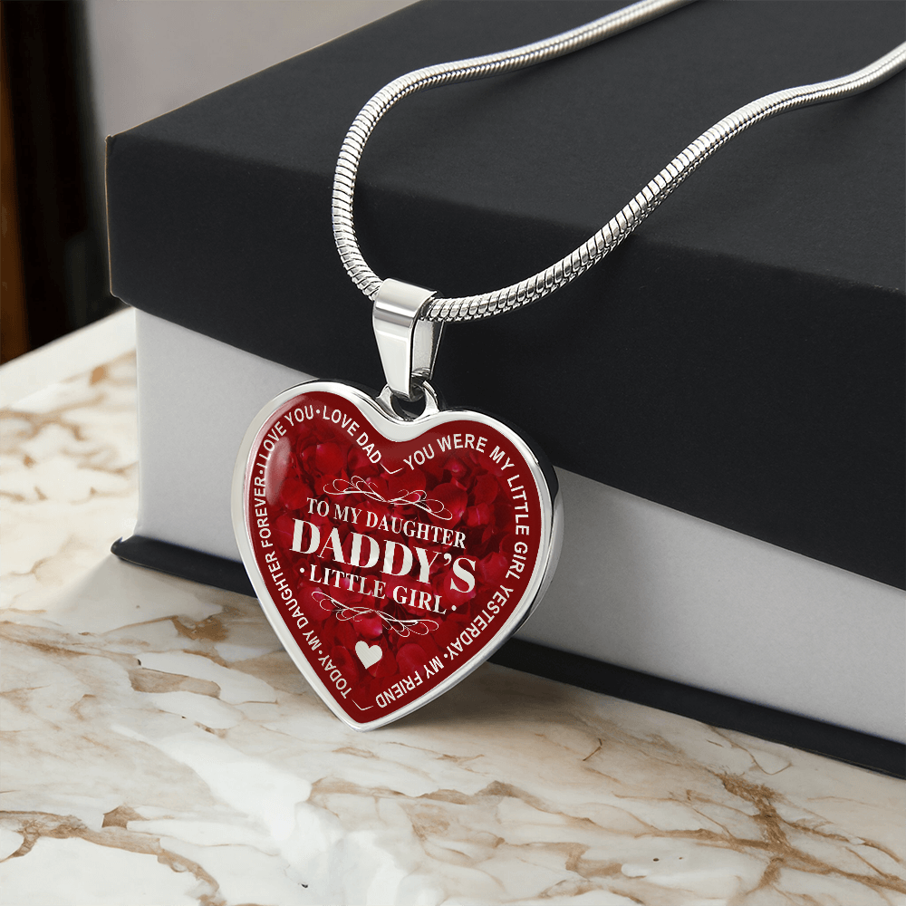 To My Daughter Luxury Heart Necklace, Dad and Daughter Gift For Birthday Wedding (132950172012)
