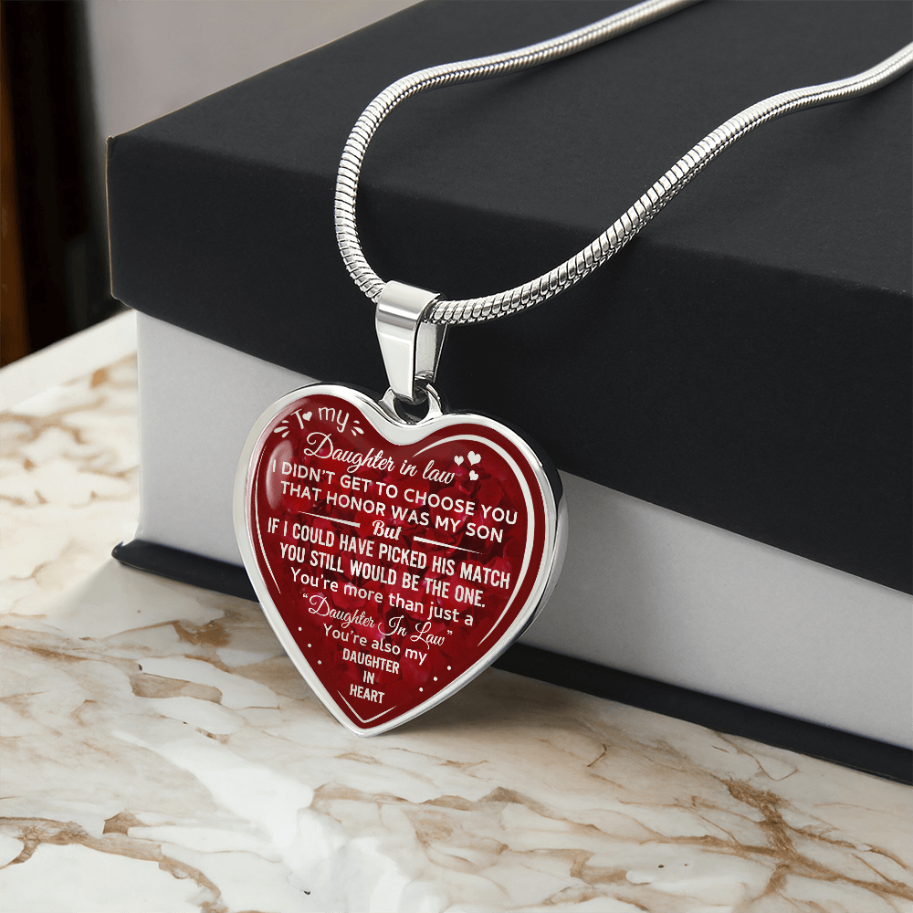 To My Daughter In Law Love Gift Luxury Heart Pendant Necklace for Bonus Daughter (134032062455)