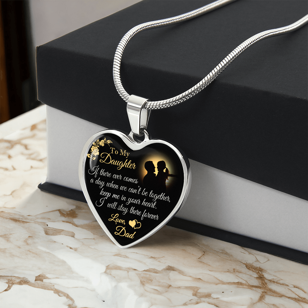 Dad To Daughter Forever Love Heart Necklace - Unique Gift for Little Girl - Meaningful Present for Birthday, Back to School, Christmas