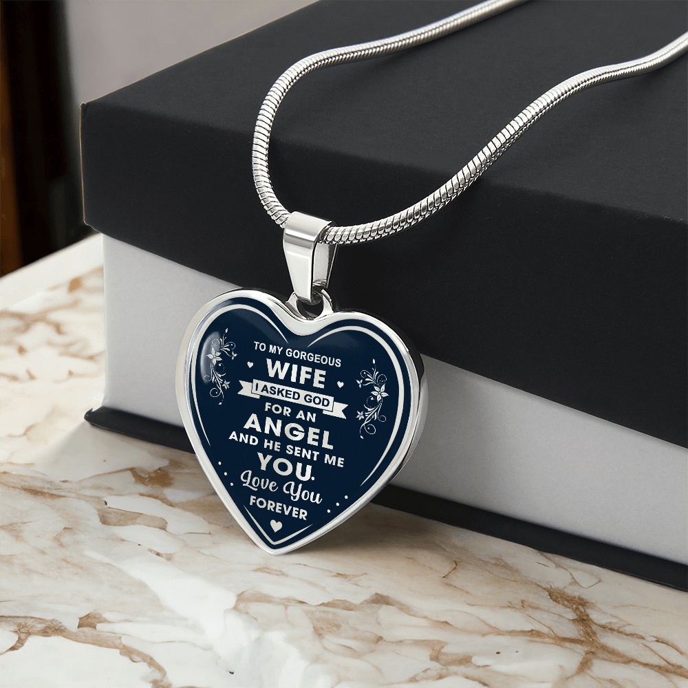 To My Wife Heart Necklace Gift from Husband, Birthday Gift for Soulmate, Husband and Wife Present