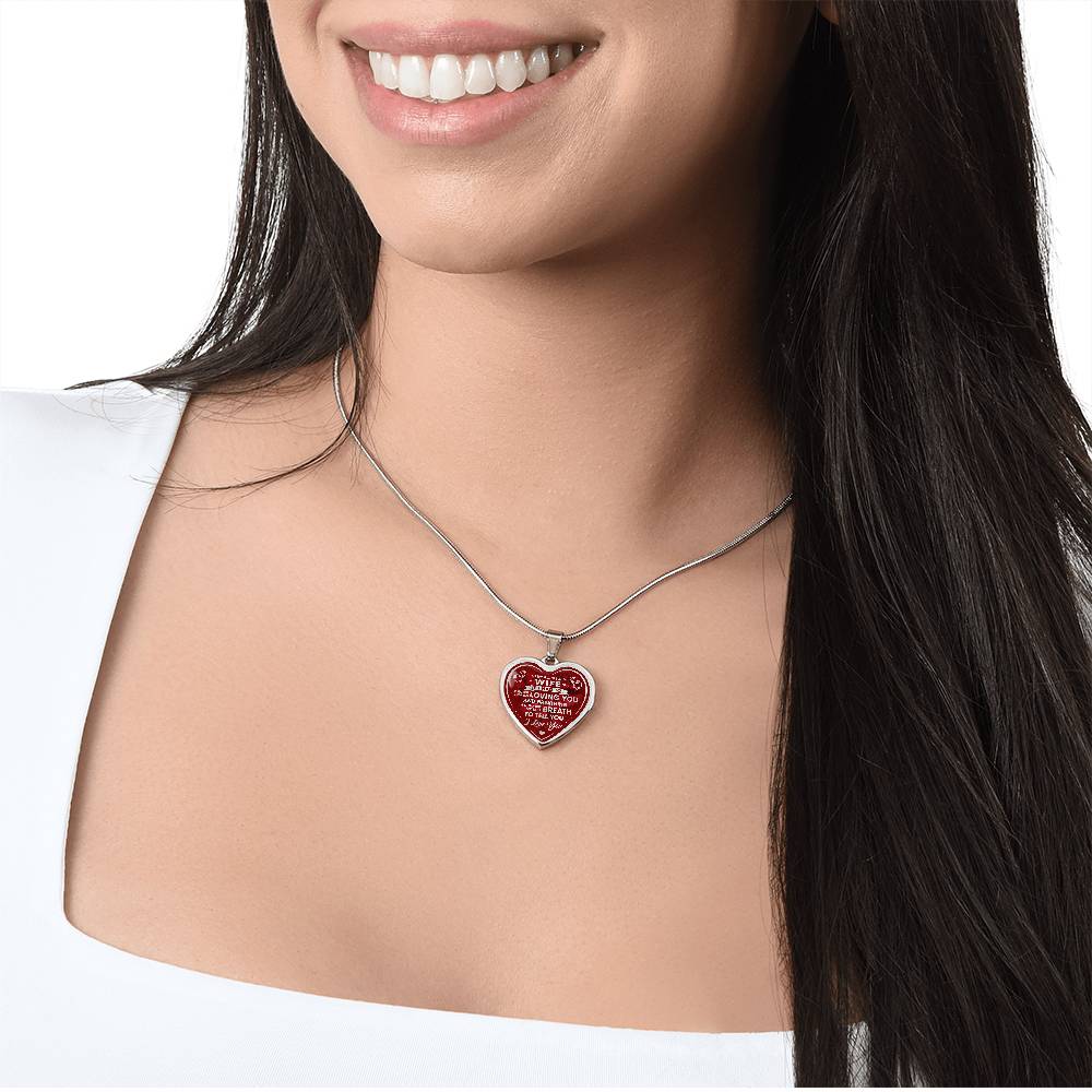 To My Gorgeous Wife Heart Necklace Gift from Husband Partner - Unique Present for Bride Soulmate, Anniversary Wedding Gift