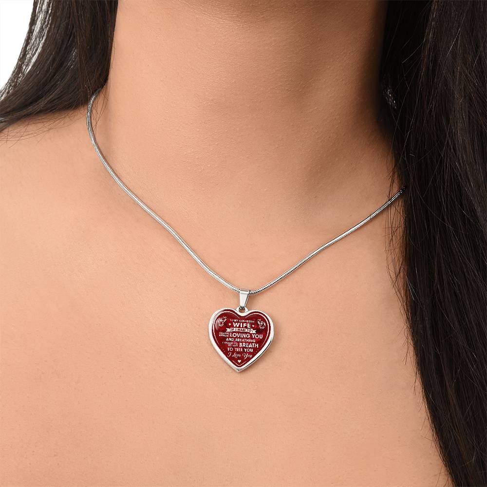 To My Gorgeous Wife Heart Necklace Gift from Husband Partner - Unique Present for Bride Soulmate, Anniversary Wedding Gift