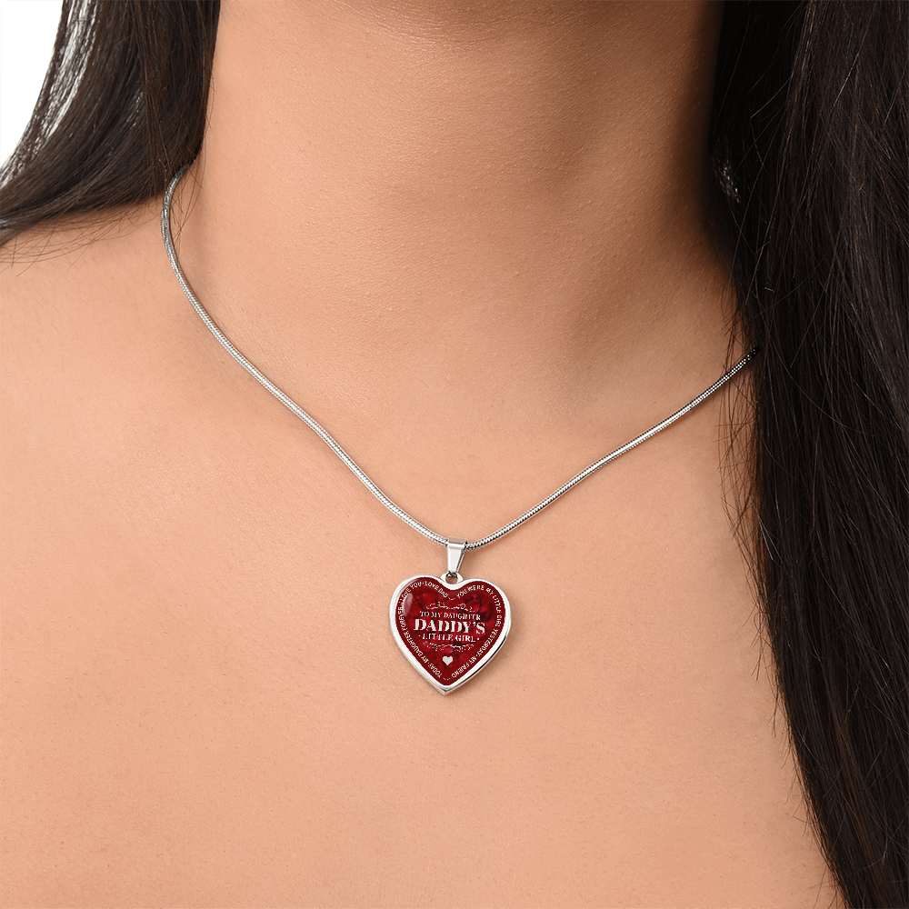To My Daughter Luxury Heart Necklace, Dad and Daughter Gift For Birthday Wedding (132950172012)